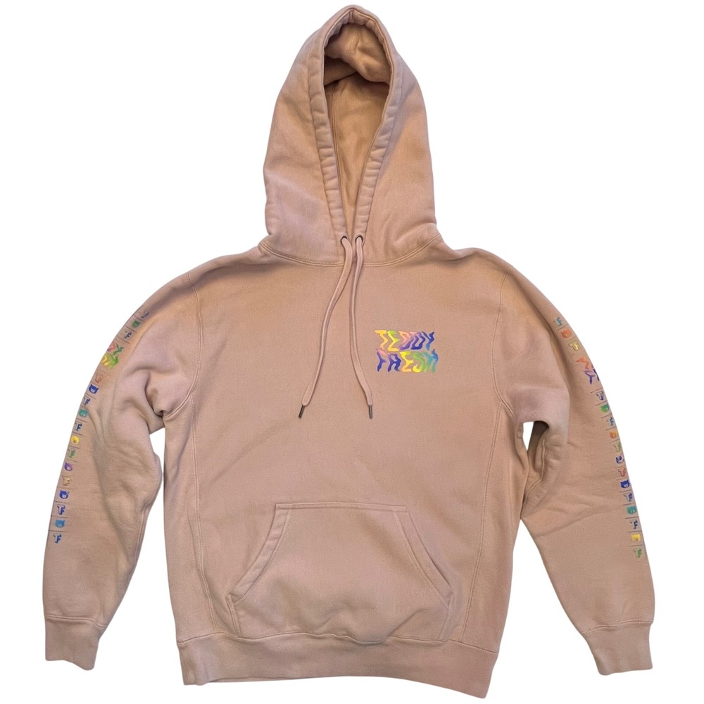 Teddy Fresh Streetwear Pink Rainbow YouTube Merch Hoodie Sweatshirt‎ Size M